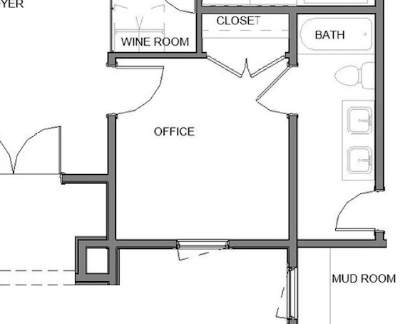 Detail of the supplied Jane floor plan showing the dedicated office